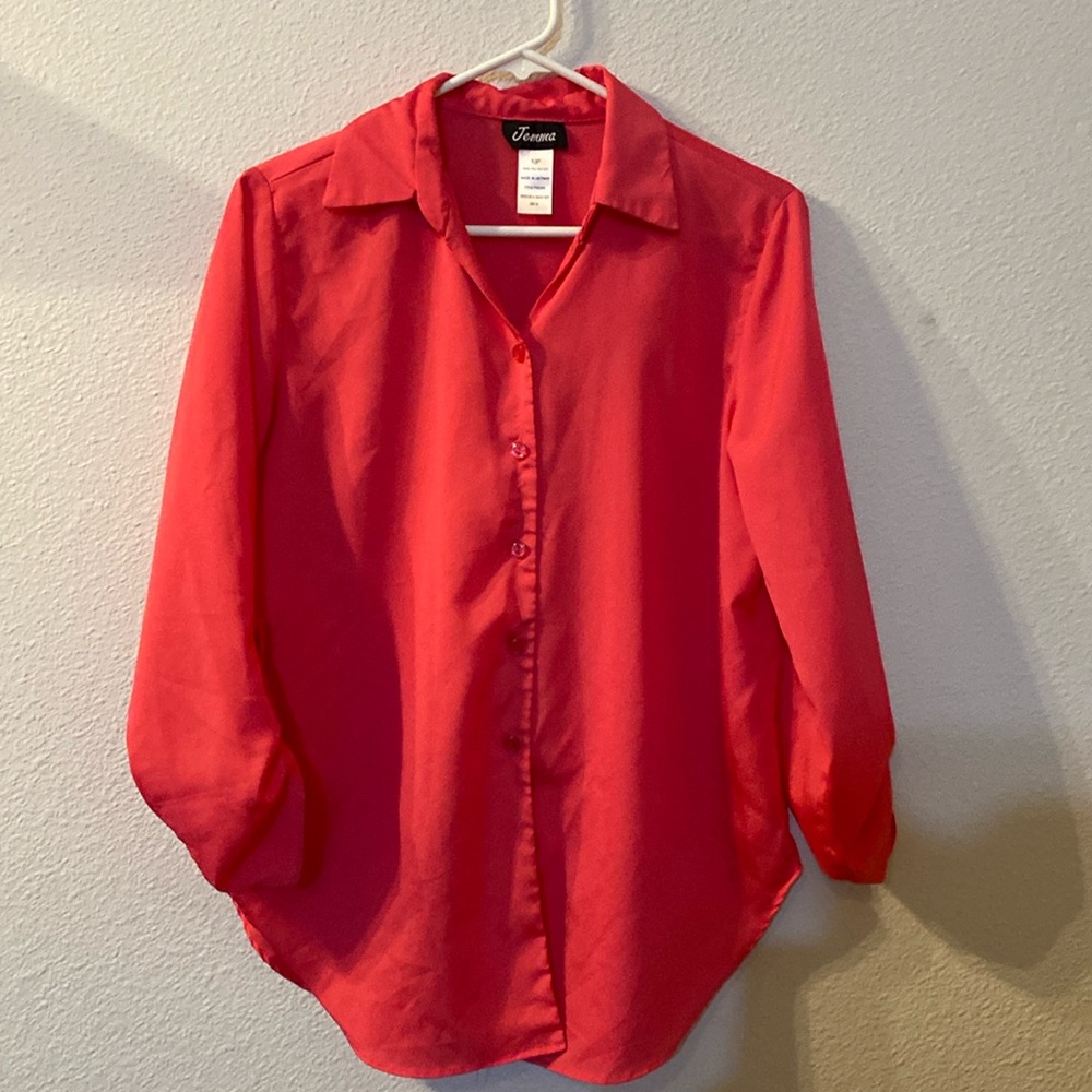 Jemma pink button down top size 10P